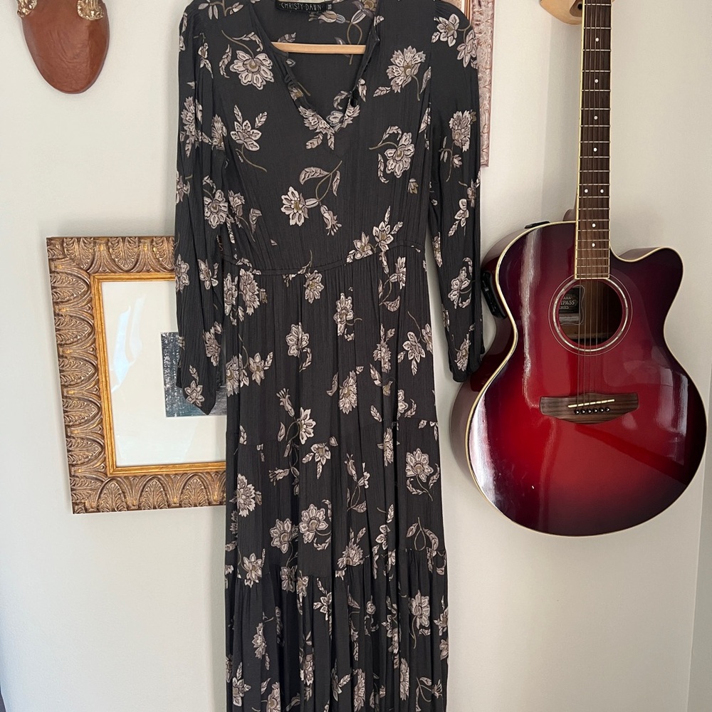 Christy Dawn Grey Floral Maxi Dress
